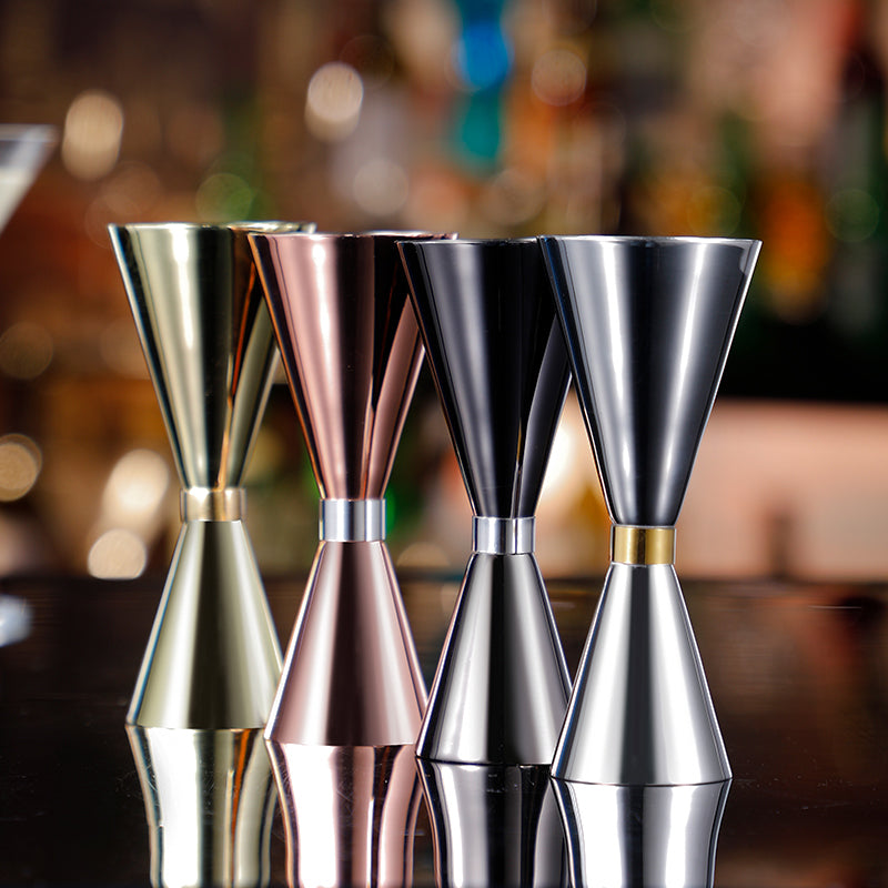 Bar Tools Custom Stainless Steel Jigger Japanese Style Double Side 30/60ml Copper Rose Gold Silver Cocktail Bar Jigger