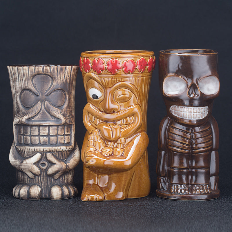 Bar Cup Hawaiian Cocktail Cup Personality Creative Wine Cup Ceramic Cup TIKI Skull Cup