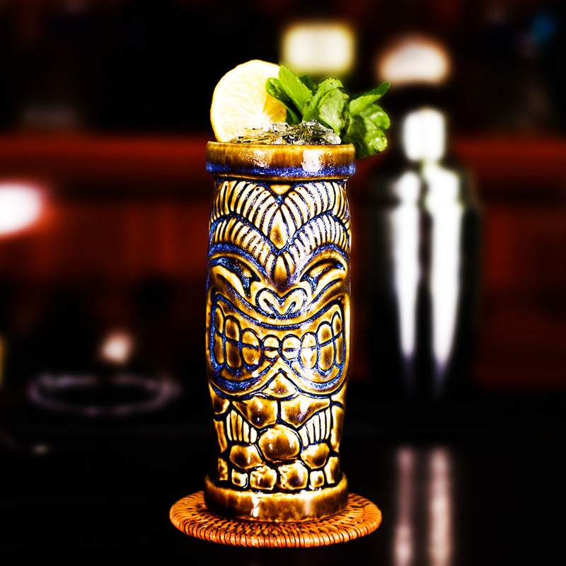 Tiki  Drinkware-Cocktail  Tiki Mugs- Design Ceramic Tiki Mug Handmade Painting Island