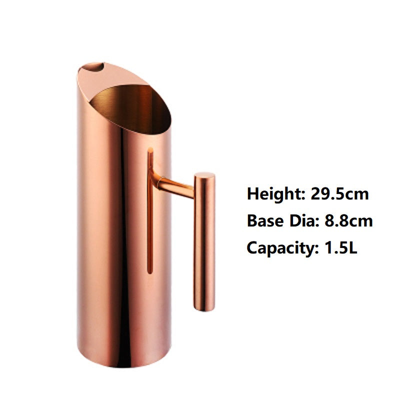 Rose gold stainless steel stand-up cold water jugs with Ice Guard Cold Drinking Pitcher