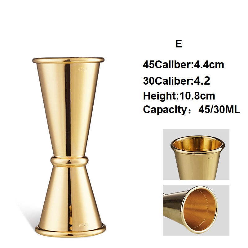Japanese Style 30/45ml Double Gold Jigger Measuring Cup Stainless Steel Jigger Bar Tools