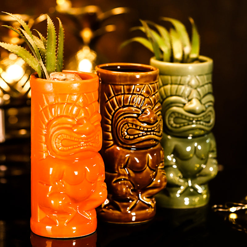Bartender Hawaiian Style Straight MAIKAI Statue TIKI Ceramic TIKI Cup Personality Cocktail Cup