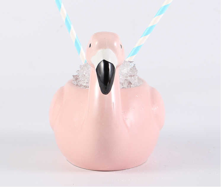 Creative Hawaiian TIKI Ceramic Cup Personality Bar Animal Cocktail Cup TIKI Cup Cute Flamingo Cup