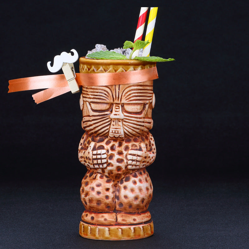 Hawaiian Cocktail Glass TIKI Cup Creative Art Feature Ceramic Mug Tiki Bar Wine Glass