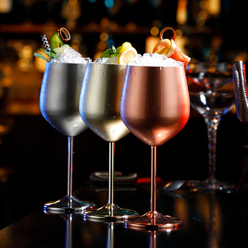 High Quality 530ML Stainless Steel Metal Stem Wine Cup for Cocktail,Martini