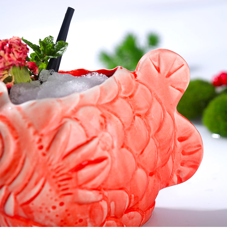 Piranha Rough Pottery Cup Creative Personality Ceramic Cup Bar Cocktail Cup Cute Lantern Fish Wine Cup
