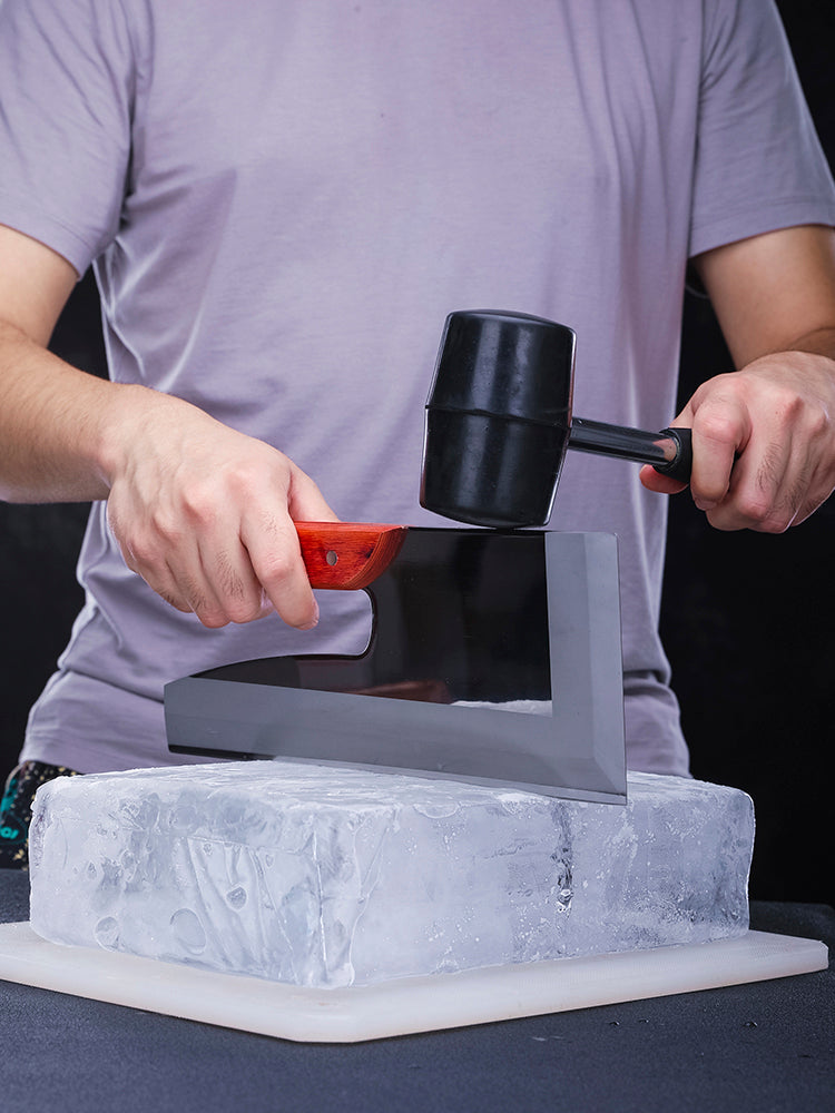 Bartender Professional Ice Cube Knife Japanese-Style Split Ice Knife Handmade Ice Crusher
