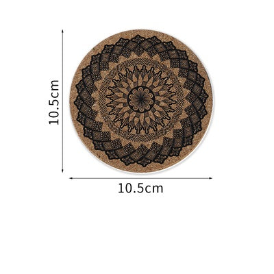 Moroccan Style Coasters Geometric Print Pattern Cork Coasters Absorbs Water Coasters