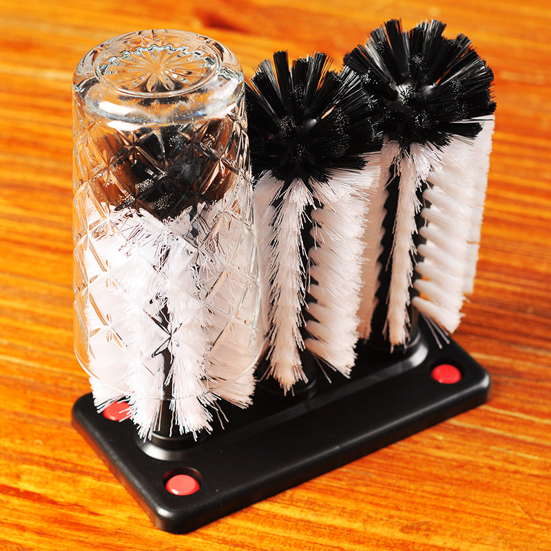 Bar Sink Suction Cup Type Three-Head Cup Washing Brush Glass Cup Cleaning Cup Brush Soft Brush