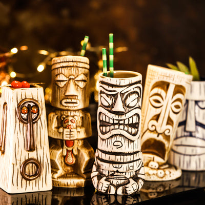 Bar TIKI Mug TIKI Cocktail Mug Hawaiian Ceramic Mug Wine Mug Ceramic Mug TIKI Mug