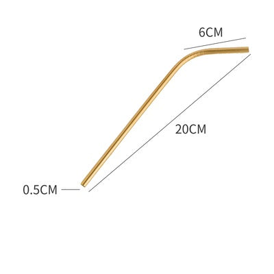 Stainless Steel Environmental Protection Iron Straw Mason Cup Cocktail Juice Drink Bend Metal Elbow Creative Long Drinking Tube
