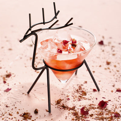 Fawn Wrought Iron Simple Creative Martini Glass,Modern Stemless Cocktail Glass
