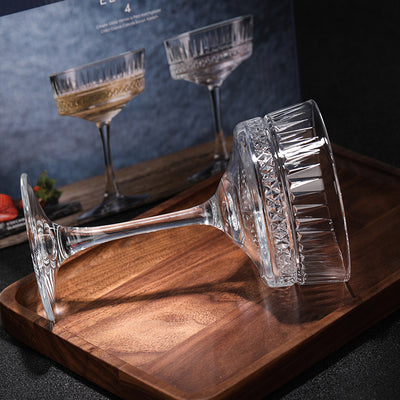 260ML Vintage Cocktail Glasses,Classic Goblet Wine Glass