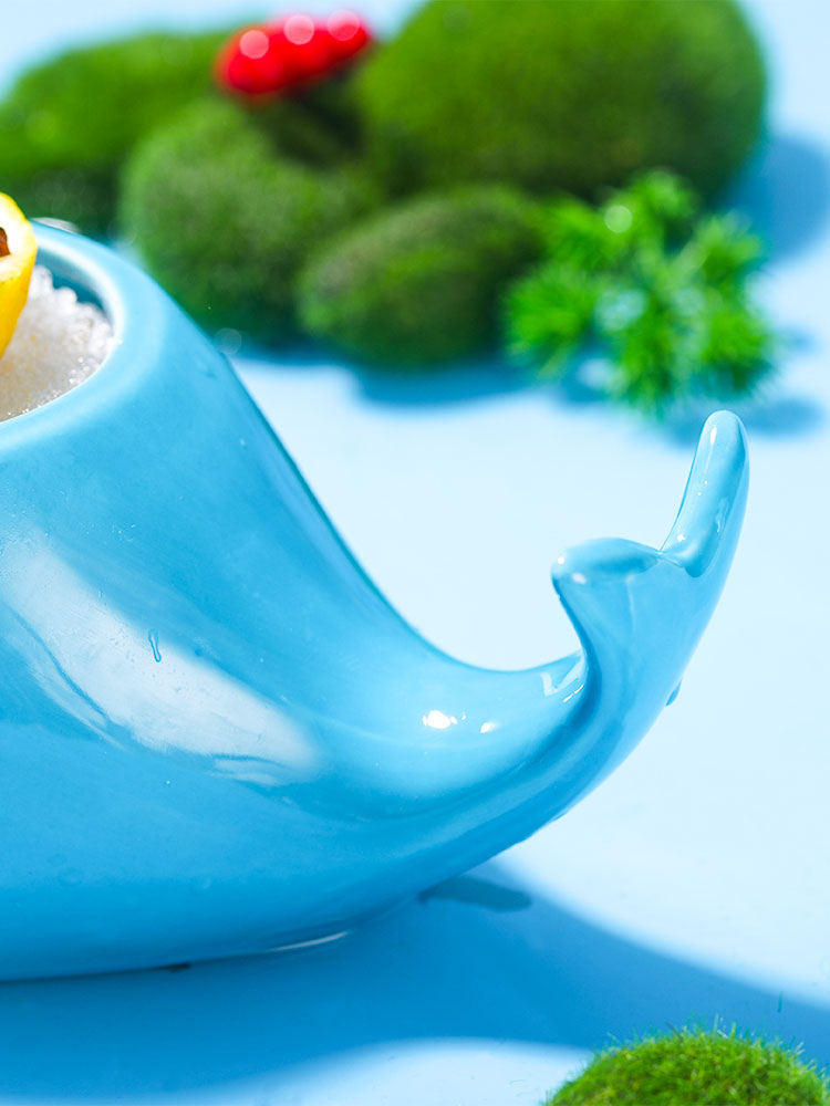 Whale Ceramic Cup Cute Blue Whale Wine Glass Creative Personality Cocktail Glass TIKI Wine Glass