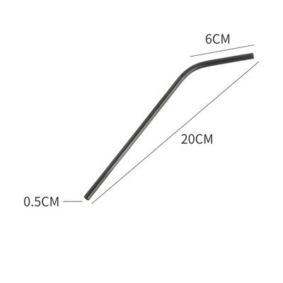 Stainless Steel Environmental Protection Iron Straw Mason Cup Cocktail Juice Drink Bend Metal Elbow Creative Long Drinking Tube