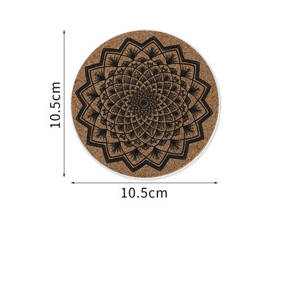 Moroccan Style Coasters Geometric Print Pattern Cork Coasters Absorbs Water Coasters