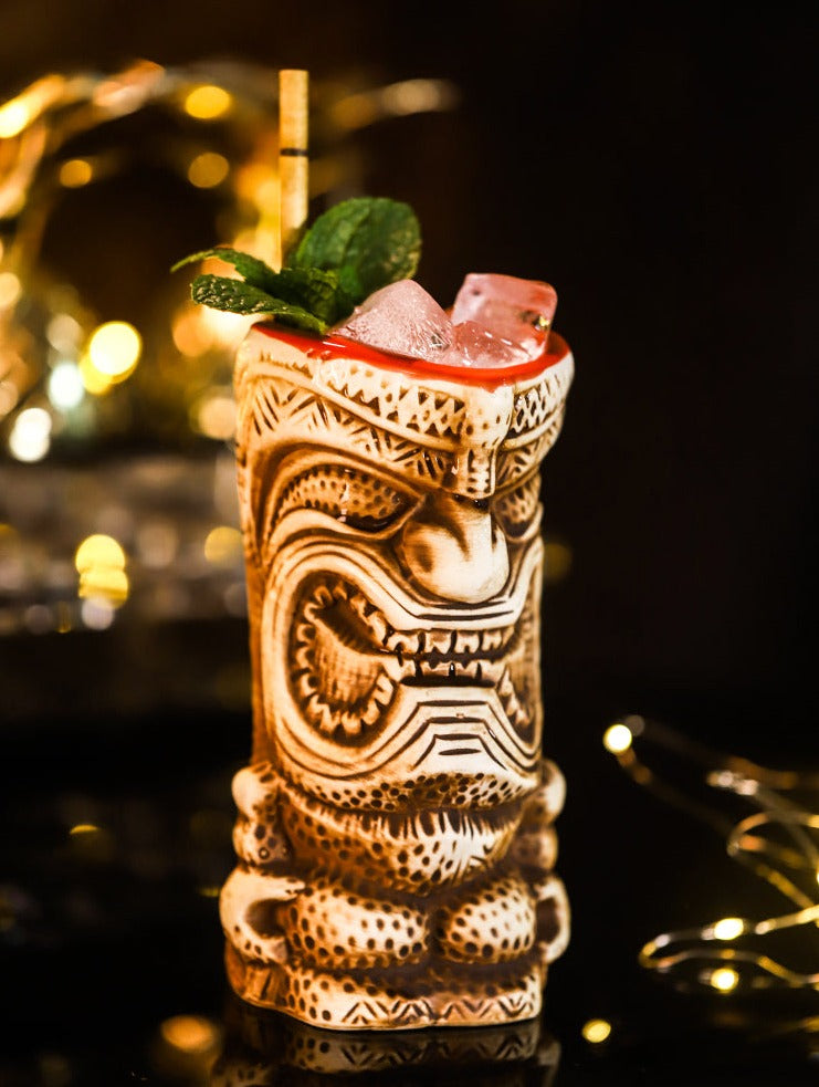Hawaiian Cocktail Glass TIKI Cup Creative Art Feature Ceramic Mug TIKI Bar Wine Glass