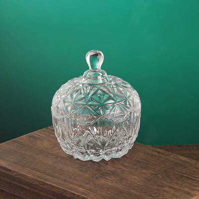 Round Pattern-European-Style Royal Engraved Spice Box Candy Jar Dried Fruit Dish Decoration Box Spice Box Bar Utensils
