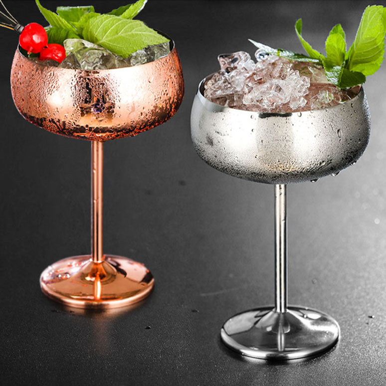 High Quality 450ML Stainless Steel Stem Martini Glasses