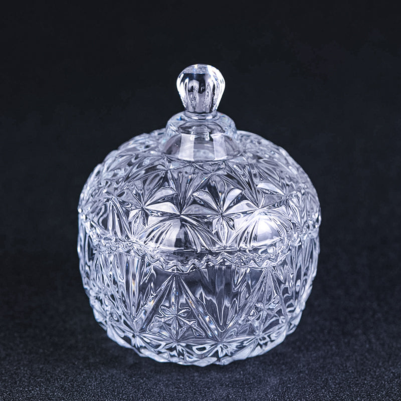 Round Pattern-European-Style Royal Engraved Spice Box Candy Jar Dried Fruit Dish Decoration Box Spice Box Bar Utensils
