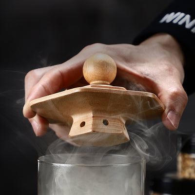 Creative Cocktail Smoked Wood Cover Hexagonal Smoked Cover Bar Bartender Aroma Molecule Wood Cover Sawdust Smoker