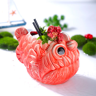 Piranha Rough Pottery Cup Creative Personality Ceramic Cup Bar Cocktail Cup Cute Lantern Fish Wine Cup