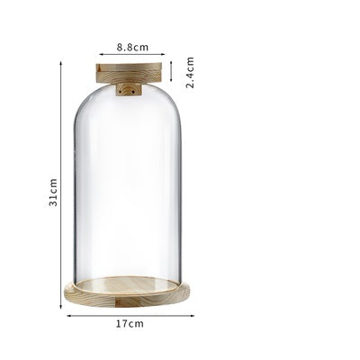 Transparent Molecular Smoky Hood Bartender Solid Wood Smoked Cocktail Scented Wood Cover Whiskey Wine Round Ice Wood Hood