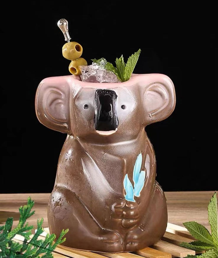Creative Hawaiian TIKI Ceramic Cup Personality Bar Animal Cocktail Cup TIKI Cup Cute Koala Cup