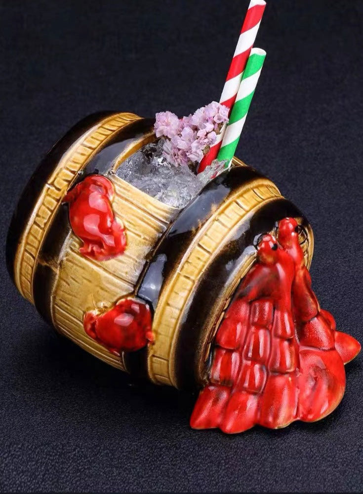 Cute Hermit Crab Cup Creative Hawaii TIKI Ceramic Cup Personality Bar Animal Cocktail Cup TIKI Cup
