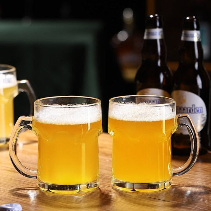 Beer Mug with Handle Craft Beer Mug Large Capacity Glass Fruit Tea Mug Mojito Mug Cold Drink Mug