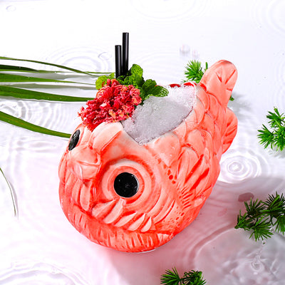 Piranha Rough Pottery Cup Creative Personality Ceramic Cup Bar Cocktail Cup Cute Lantern Fish Wine Cup