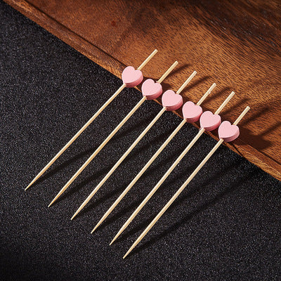 Disposable Fruit Stick Bamboo Stick Flower Stick Creative Art Toothpick Cocktail