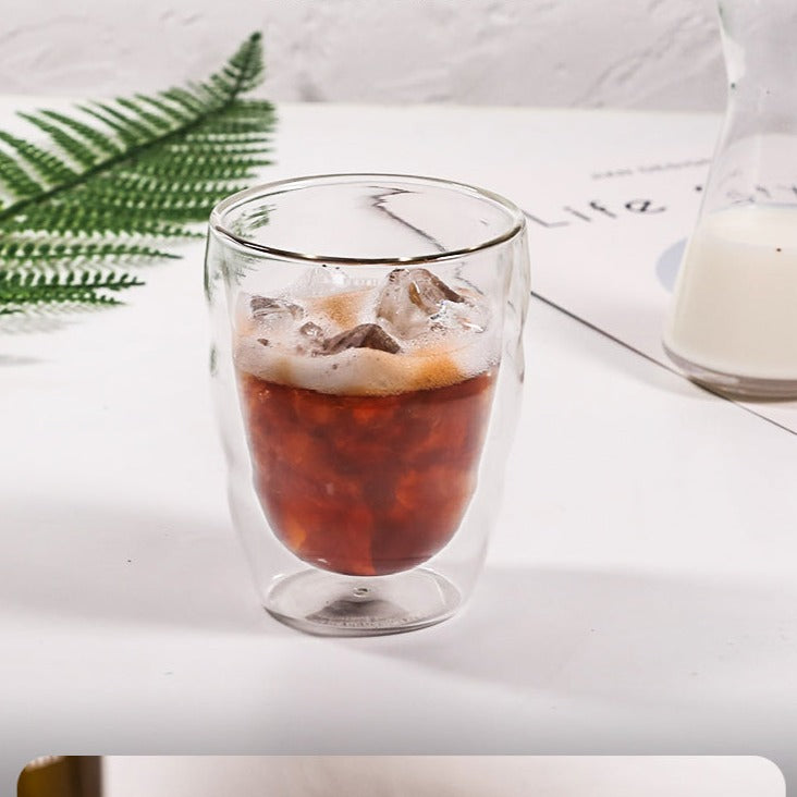 250ML Insulated Double Walled Glass Coffee Mugs for Latte Cappuccino Americano Tea milk Beverage