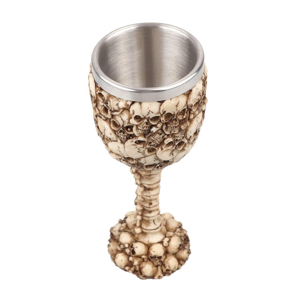 Resin Skull Cup Personalized Tableware Skull Jewelry Stainless Steel Liner