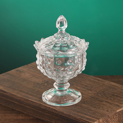 Lead-Free Glass Vintage Art Bartender Carved Sugar Bowl Decorative Box Bar Dried Fruit Box Bar Spice Box