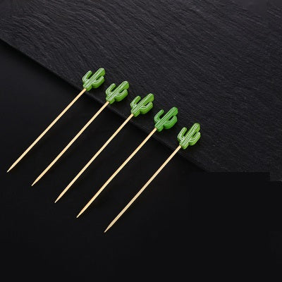 Bartending Retro Cocktail Wine Stick Bamboo Stick Olive Stick Art Fruit Fork Martini Stick Wine Needle
