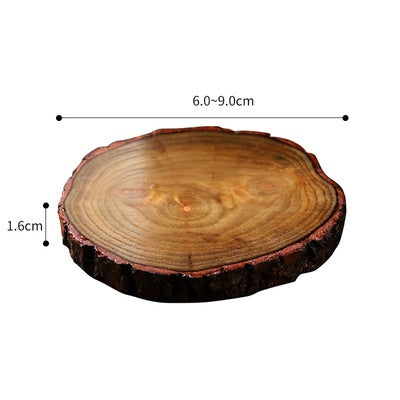 Natural Wood Slices Circles Coaster Anti Slip Durable Waterproof Wine Coaster Decoration Tea Cup  Wooden Coaster