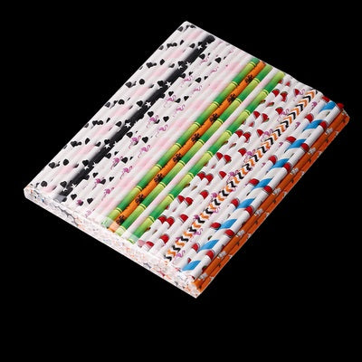 Beach Cocktail Straws Paper Straws Disposable Color Art Straws Environmentally Friendly Paper Straws