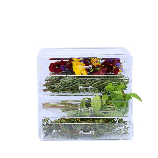 Acrylic Four-Grid Bar Bartending Gadget Bar Counter Dried Fruit Spice Decoration Storage Box