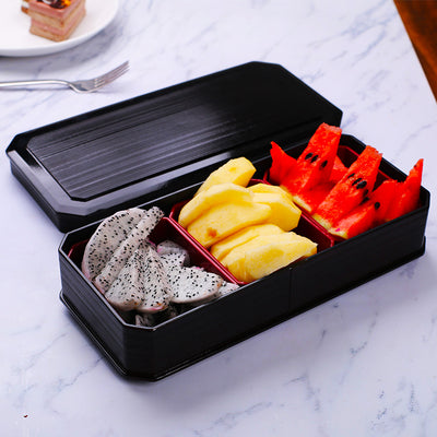 Bar Divided Fruit Plate Three-Compartment Snack Plate Snack Snack Plate Platter Commercial Imitation Porcelain Fruit Salad Bowl