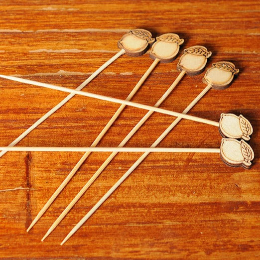 Flower Stick Cocktail Decoration Wine Stick Disposable Fruit Stick Ktv Fruit Stick Creative Bamboo Stick