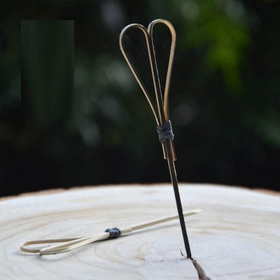 Natural Pure Bamboo Wood Creative Heart-Shaped Cocktail Decoration Stick Bent Martini Olive Fruit Bamboo Stick