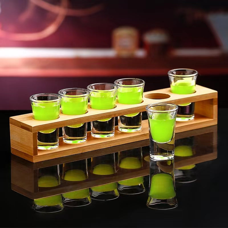 Bamboo Bullet Cup Holder Solid Wood Cup Holder Liquor Cup Holder Cup Holder Storage Rack Bar Cocktail Cup Holder