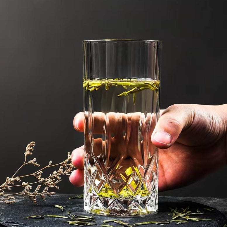 230ML-Engraved Glass Crystal Glass Juice Glass Collin Glass Cocktail Glass Beverage Glass High Wave Glass