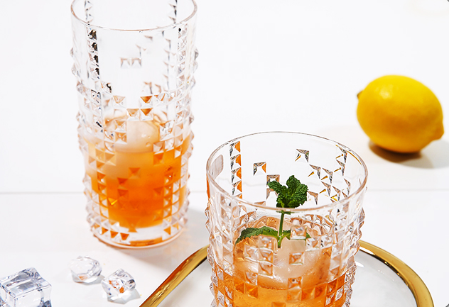 320ML-Vintage Embossed Rivet Cup Colin Cup Cocktail Cup Glass Long Drink Cup Juice Cup