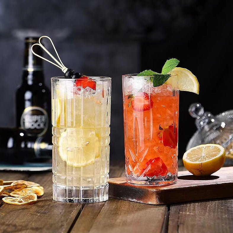 230ML-Engraved Glass Crystal Glass Juice Glass Collin Glass Cocktail Glass Beverage Glass High Wave Glass
