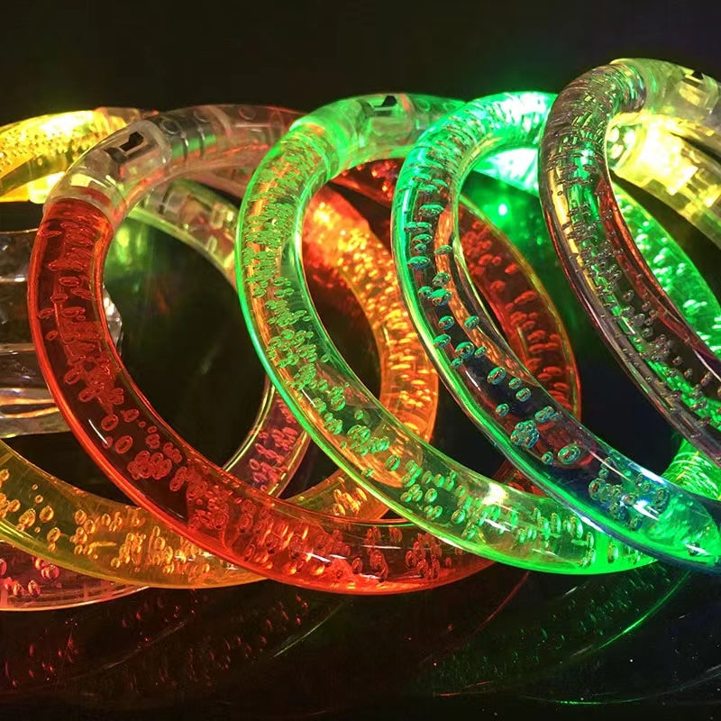 Bar Dance Concert Fluorescent Colorful Flash Led Luminous Acrylic Bubble Fluorescent Bracelet Bracelet