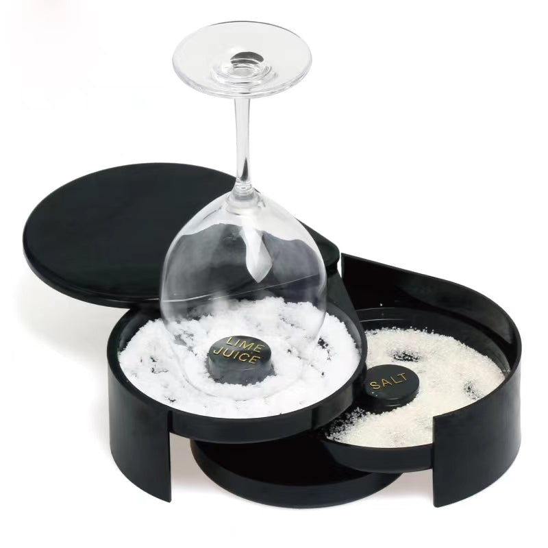 Sticky Salt Device Cocktail Salt Side Box Three-Layer Seasoning Box Wine Glass Dipping Box Wine Supplies