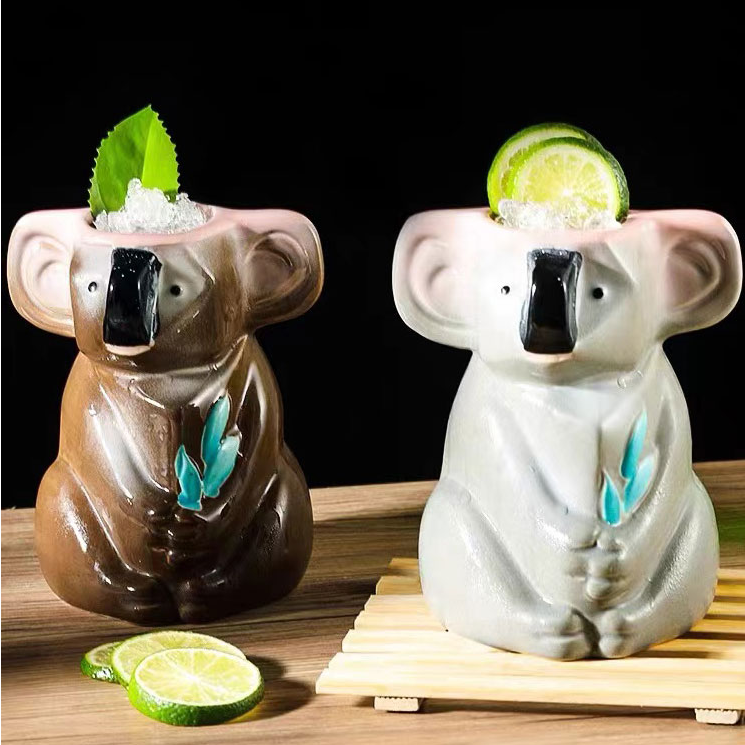 Cute Koala Cup Creative Hawaii TIKI Ceramic Cup Personality Bar Animal Cocktail Cup TIKI Cup
