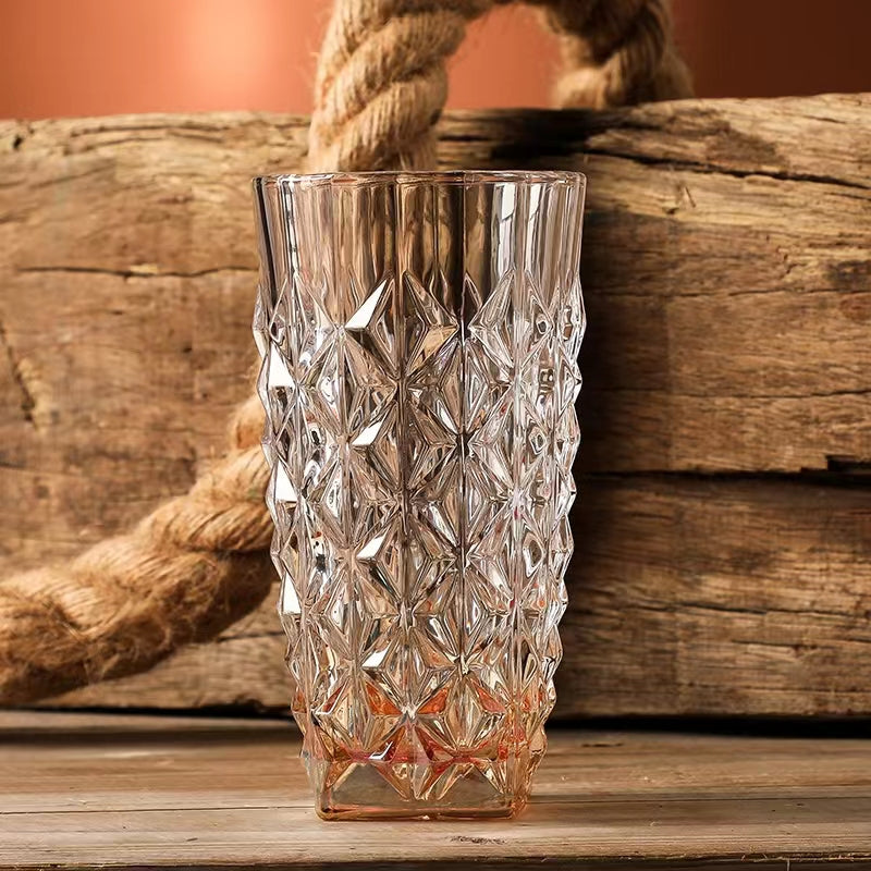 330ML-Retro Embossed Cocktail Glass Glass Long Drink Glass Collin Glass Juice Glass Mystery Glass